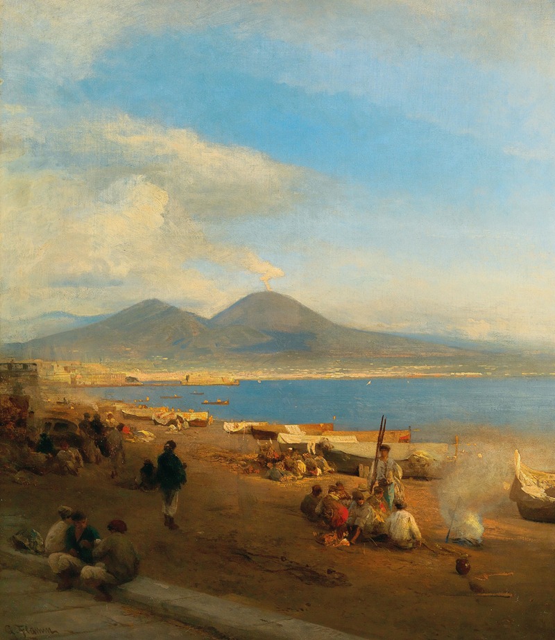 Albert Flamm - A View Of The Gulf Of Naples From Posilippo