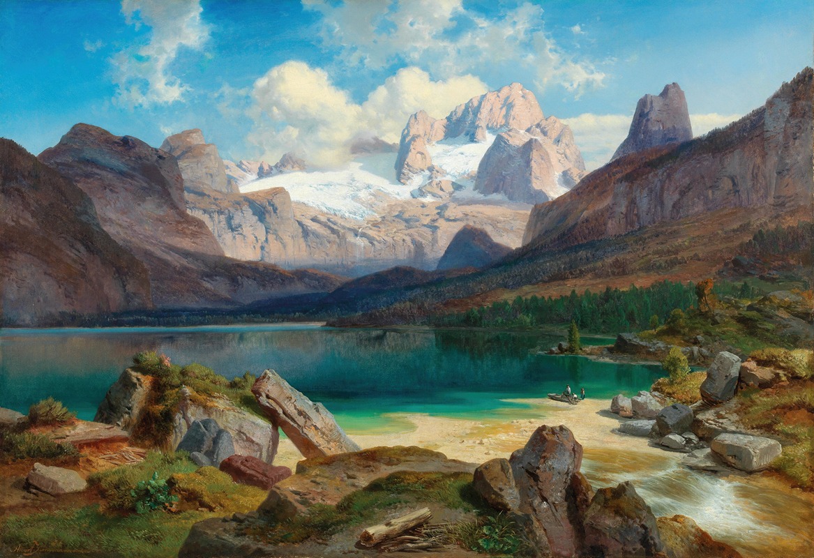 Albert Zimmermann - Lake Gosau With A View Of The Dachstein Massif