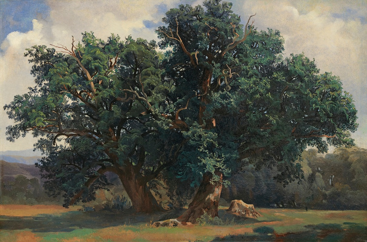 Alexandre Calame - Landscape With Oak Trees