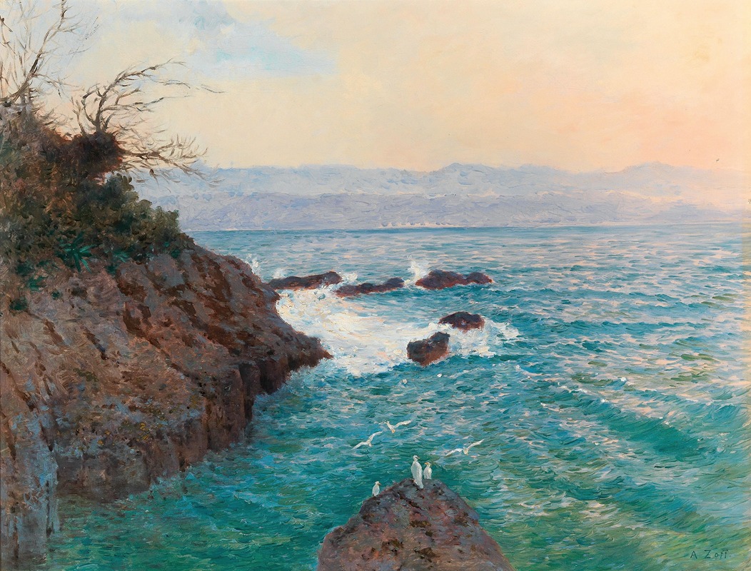 Alfred Zoff - A View Of The Nervi Coast