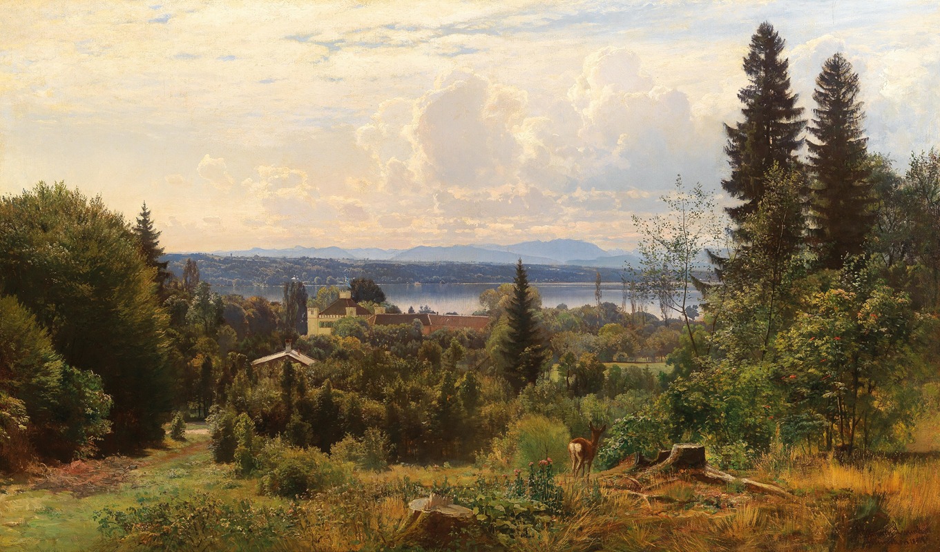 Anders Andersen-Lundby - Summer’s Day On Lake Starnberg, Possenhofen Castle In The Foreground