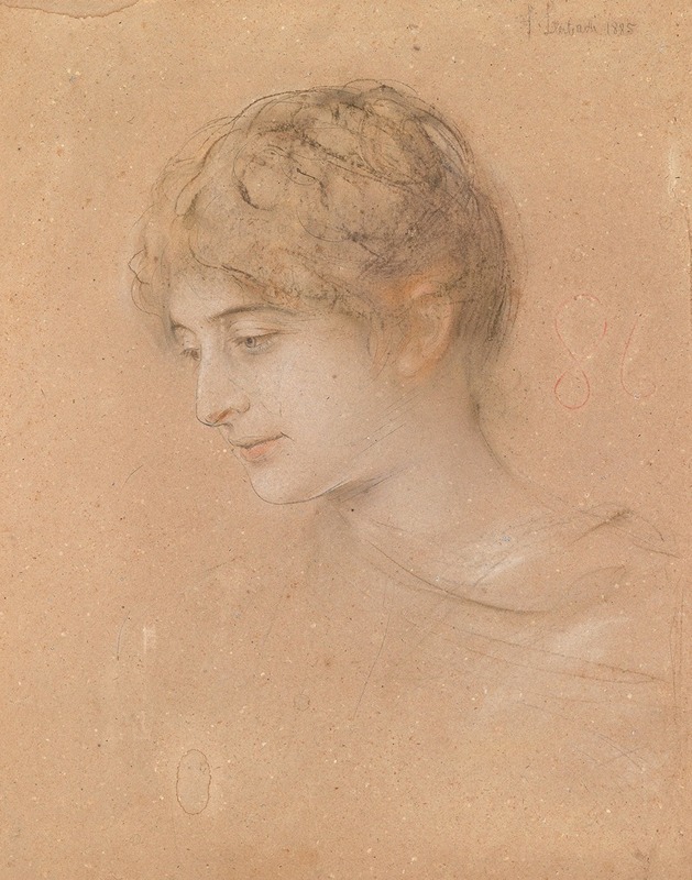 Franz von Lenbach - Porträt einer jungen Frau im Halbprofil