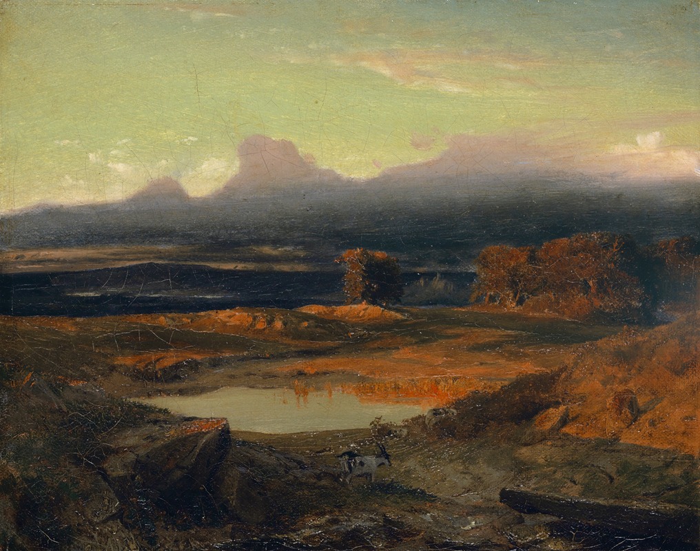 Arnold Böcklin - Landscape At Sunset, 1849