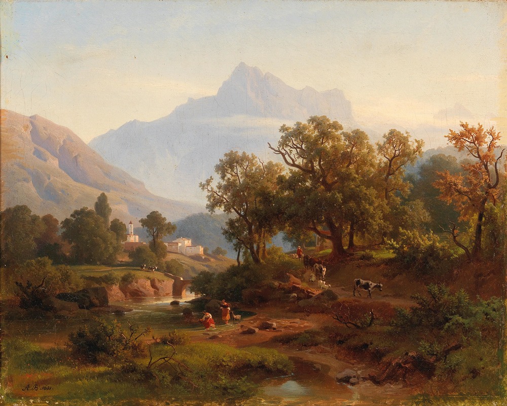 August Behrendsen - Region In South Tyrol–landscape In The Morning Light
