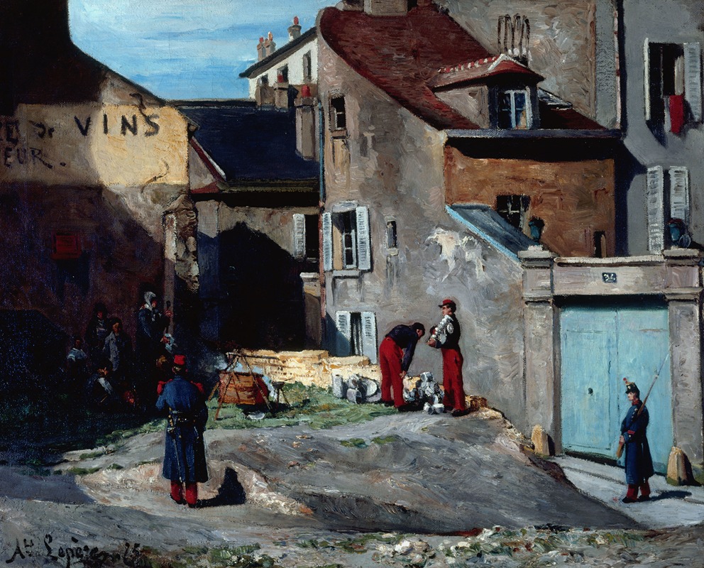 Auguste Louis Lepère - Épisode De La Commune, Rue Des Rosiers, À Montmartre