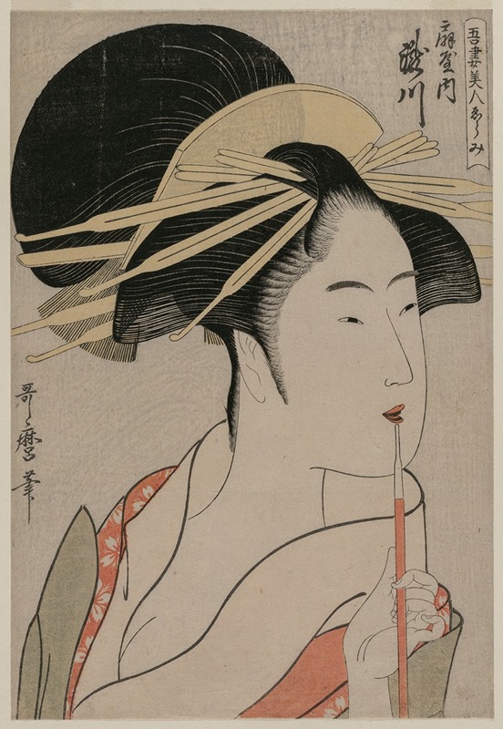 Kitagawa Utamaro - The Courtesan Takigawa of Ogiya (from the series A Selection of Beautiful Women of the East)