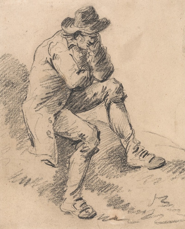George Morland - Man Seated on a Bank