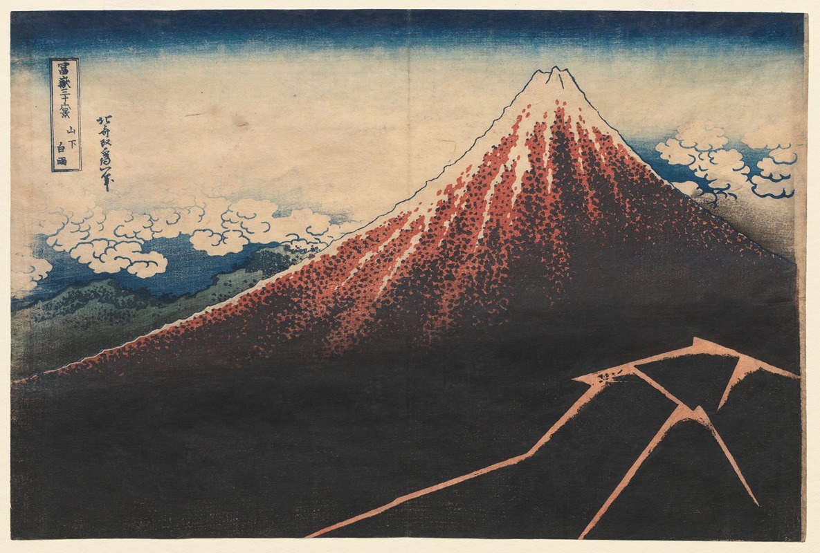 Katsushika Hokusai - Rain Below the Mountain (from the series Thirty-six Views of Mt. Fuji)