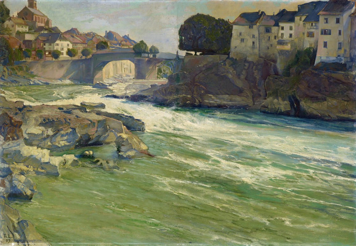 E. Augusto Lovatti - The Rhine At Laufenburg
