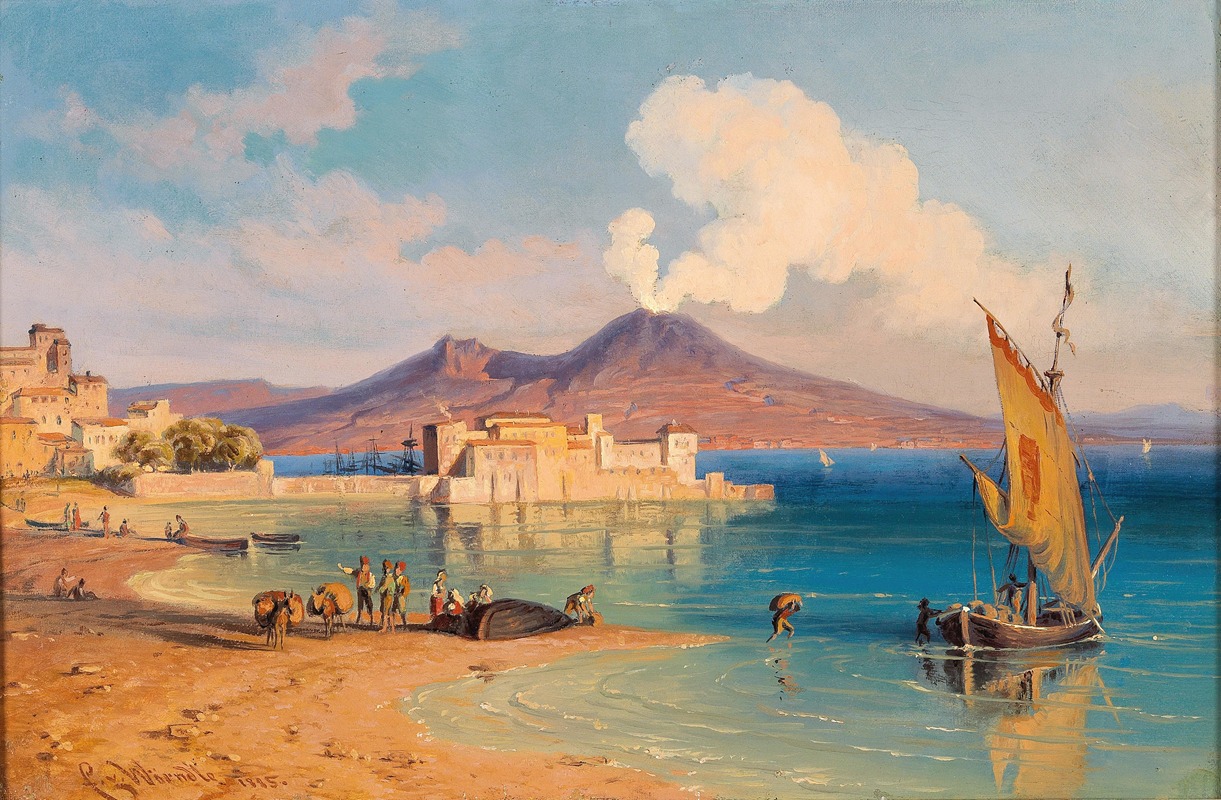 Edmund Von Wörndle - View From The Riviera Di Chiaia To The Castel Dell’ovo, Naples
