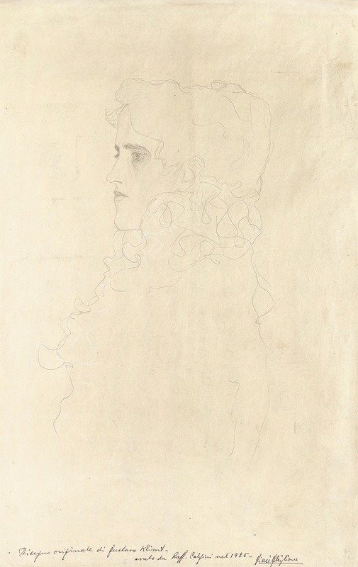 Gustav Klimt - Bildnis einer Frau im Profil mit Rüschenkragen