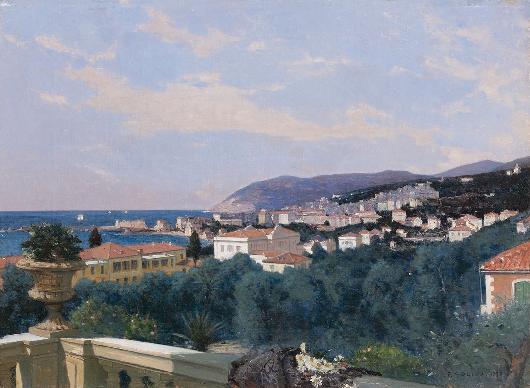 François Bocion - San Remo, From The Terrace of Louis Ormond, 1878