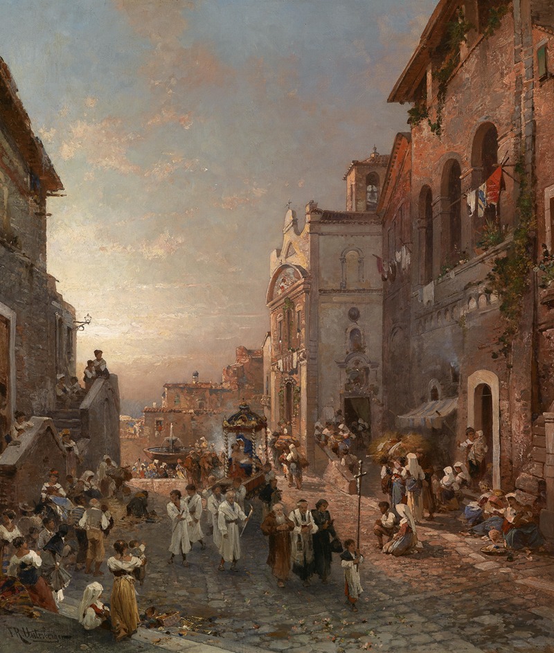 Franz Richard Unterberger - Prozessionszug In Neapel