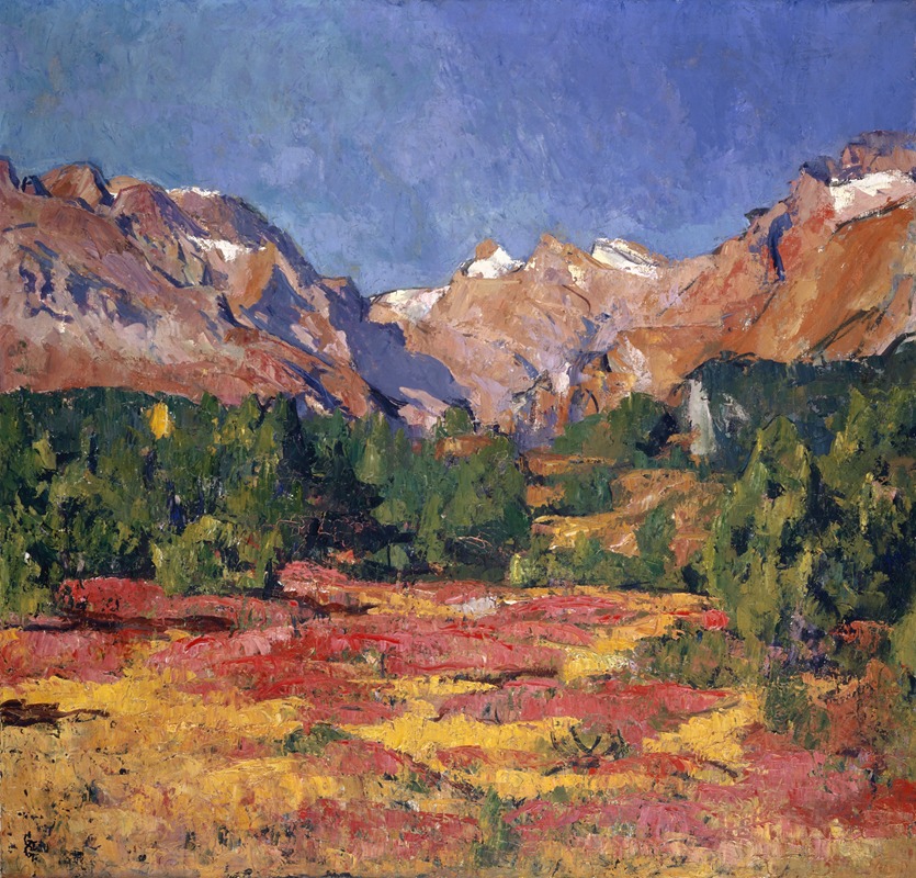 Giovanni Giacometti - Autumn Landscape (Maroz Valley With Piz Duan And Gletscherhorn)