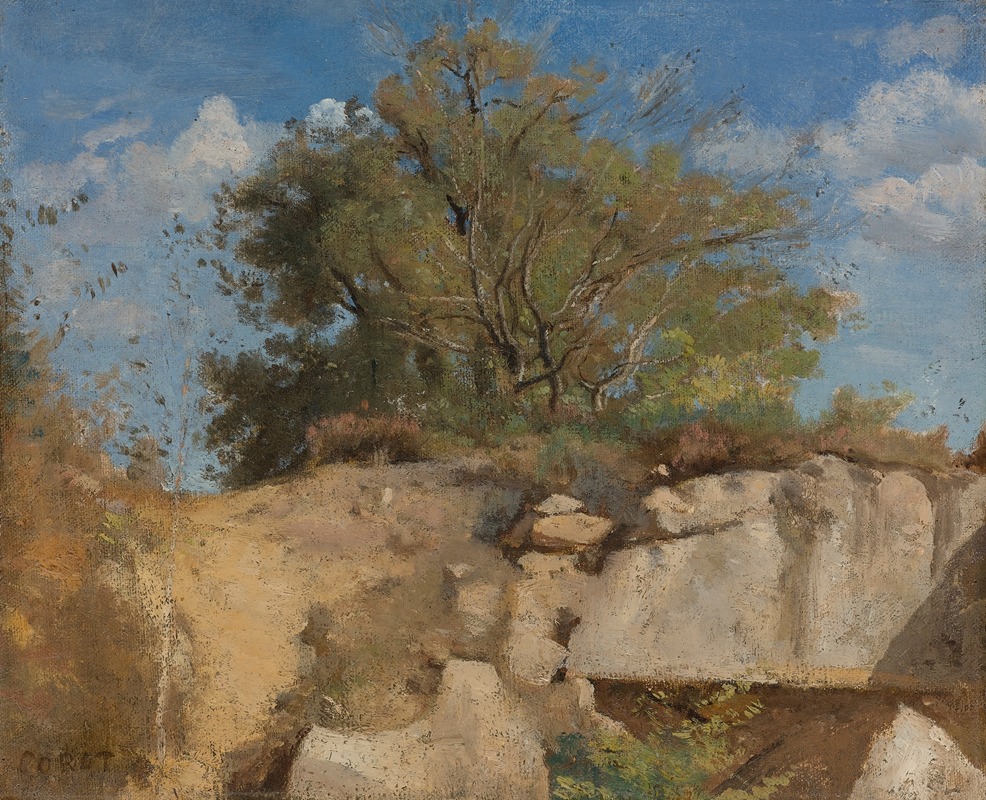 Jean-Baptiste-Camille Corot - Fontainebleau, Sommet De Carrière Boisée