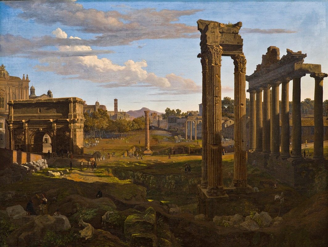Johann Heinrich Schilbach - View From The Capitol, Looking Towards The Forum Romanum