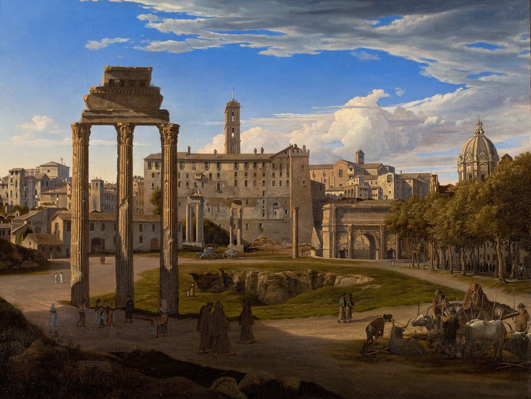 Johann Heinrich Schilbach - View Of The Forum Romanum Towards The Capitol