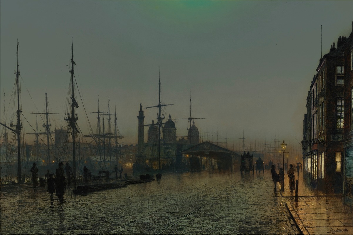 John Atkinson Grimshaw - Hull Docks At Night