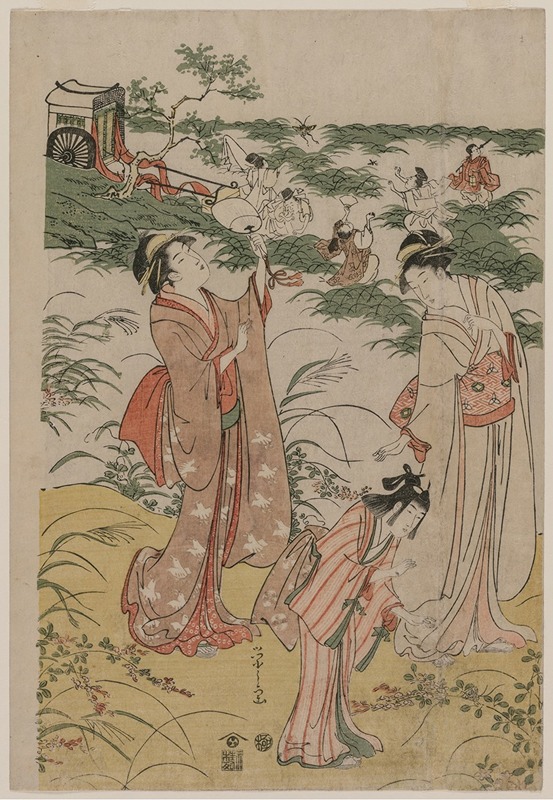 Chōbunsai Eishi - Women Chasing Crickets on an Autumn Moor