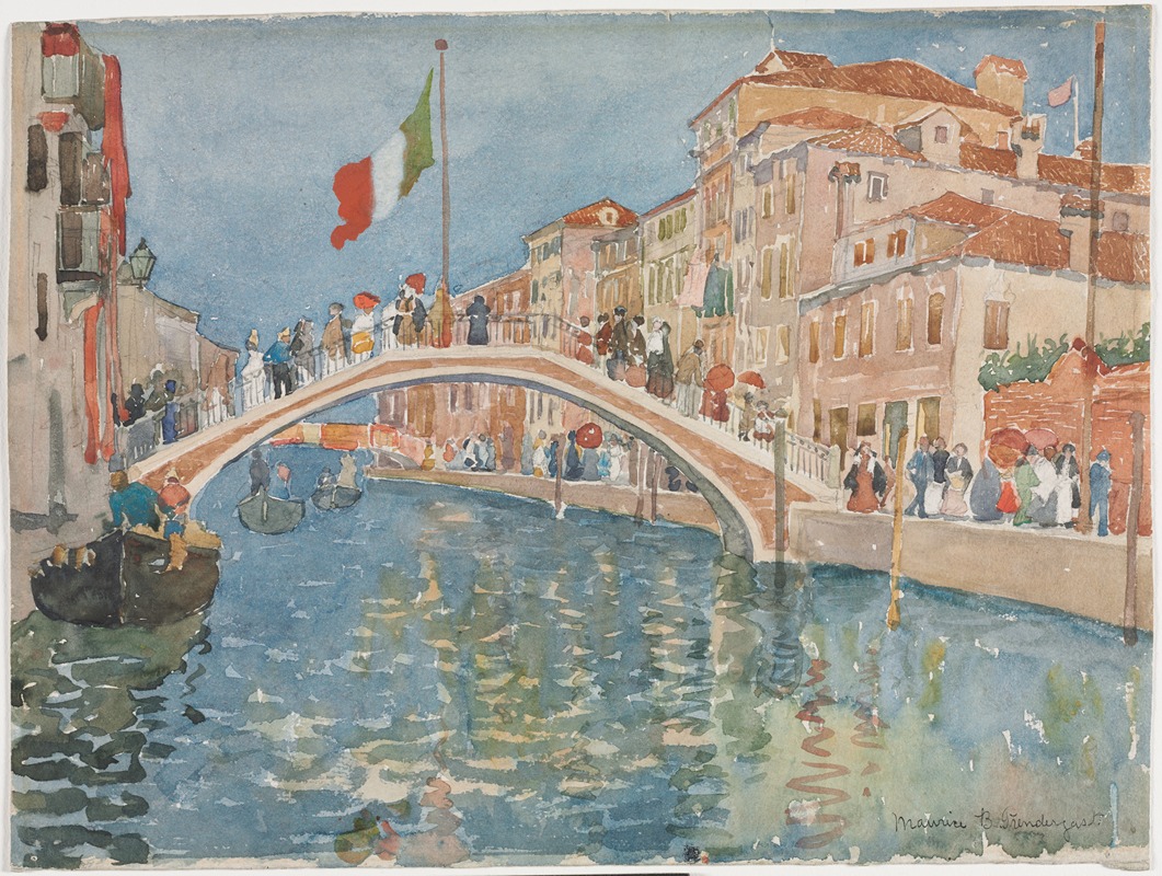 Maurice Prendergast - A Bridge In Venice
