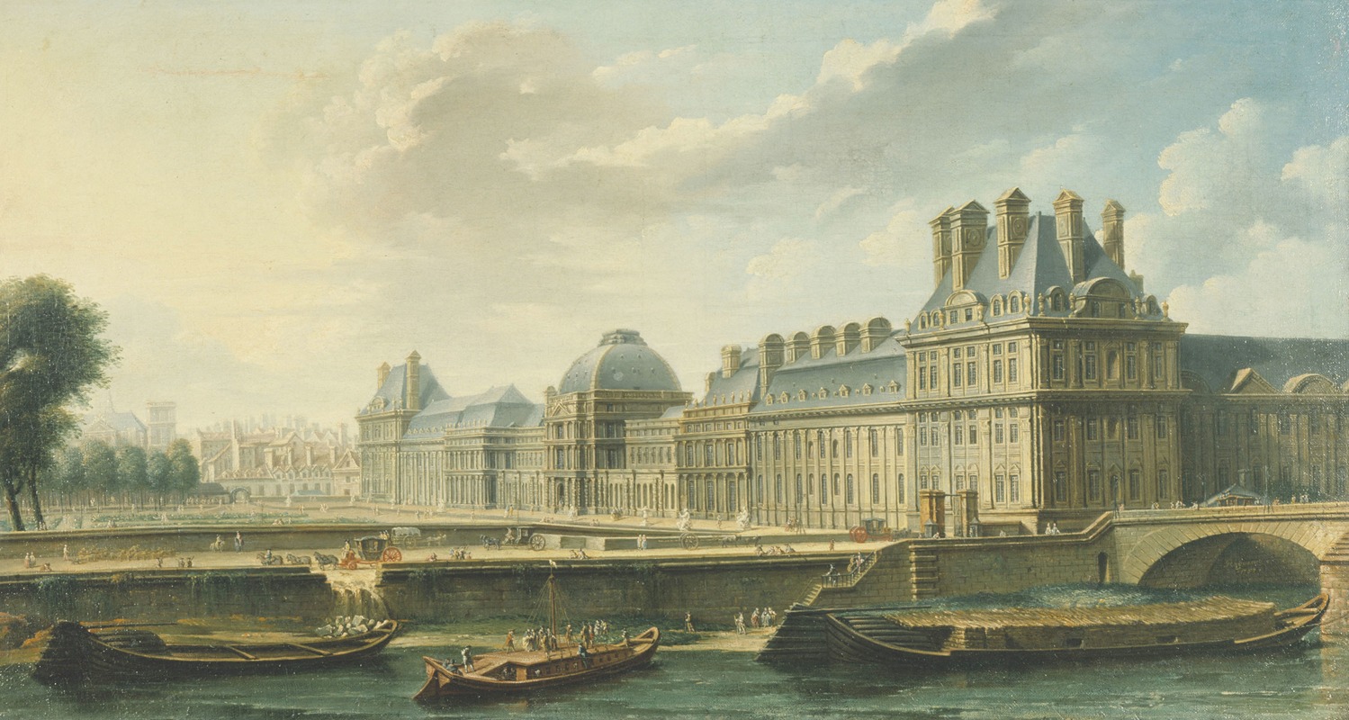 Nicolas Jean-Baptiste Raguenet - Le Palais des Tuileries, vu du quai d’Orsay