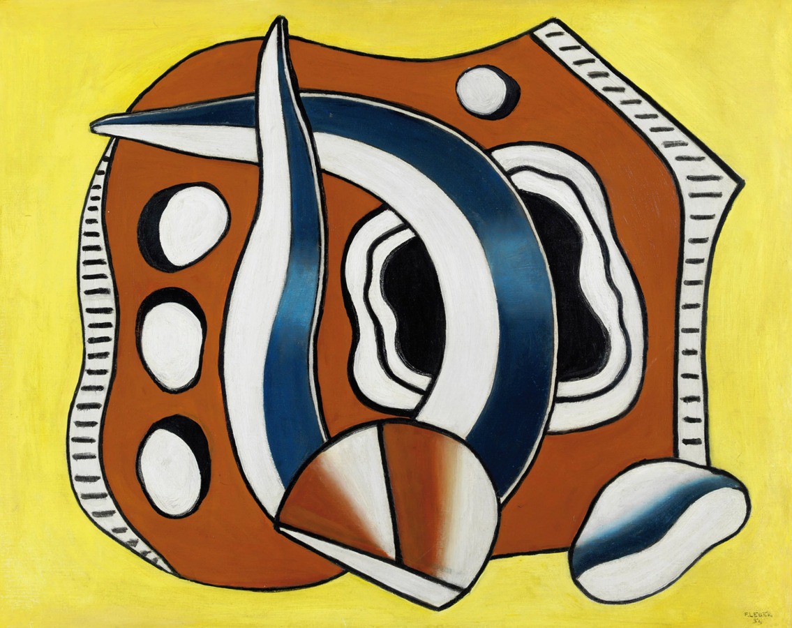 Composition Au Fond Jaune By Fernand Léger Artvee