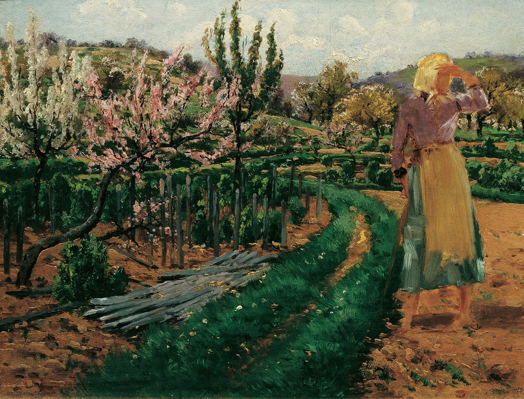 Theodor Von Hörmann - Mädchen Im Obstgarten