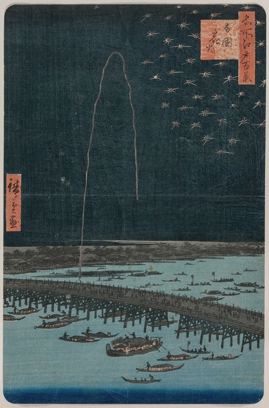 Andō Hiroshige - Fireworks at Ryōgoku, from the series One Hundred Views of Famous Places in Edo