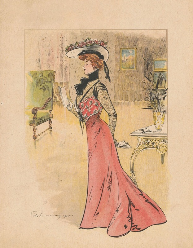 Félix Fournery - La Nouvelle Mode, No. 22: 2 Juin 1901: omslag met lezende dame
