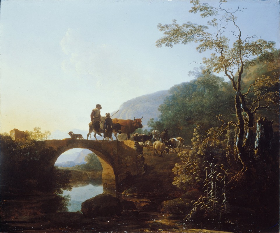 Adam Pynacker - Bridge in an Italian Landscape