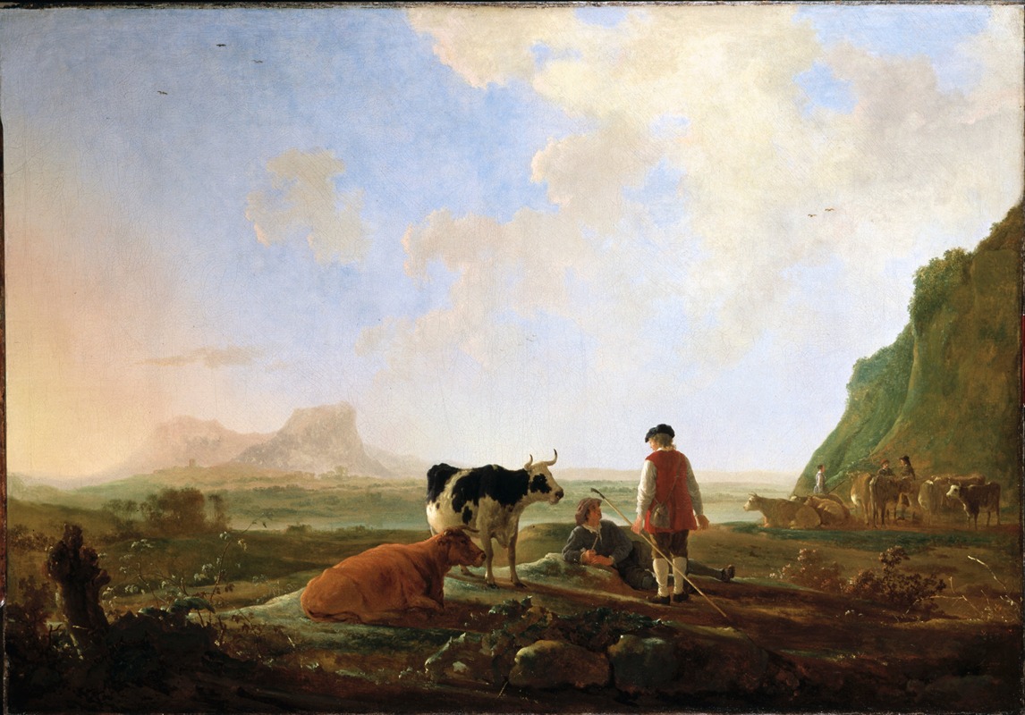 Aelbert Cuyp - Herdsmen with Cows