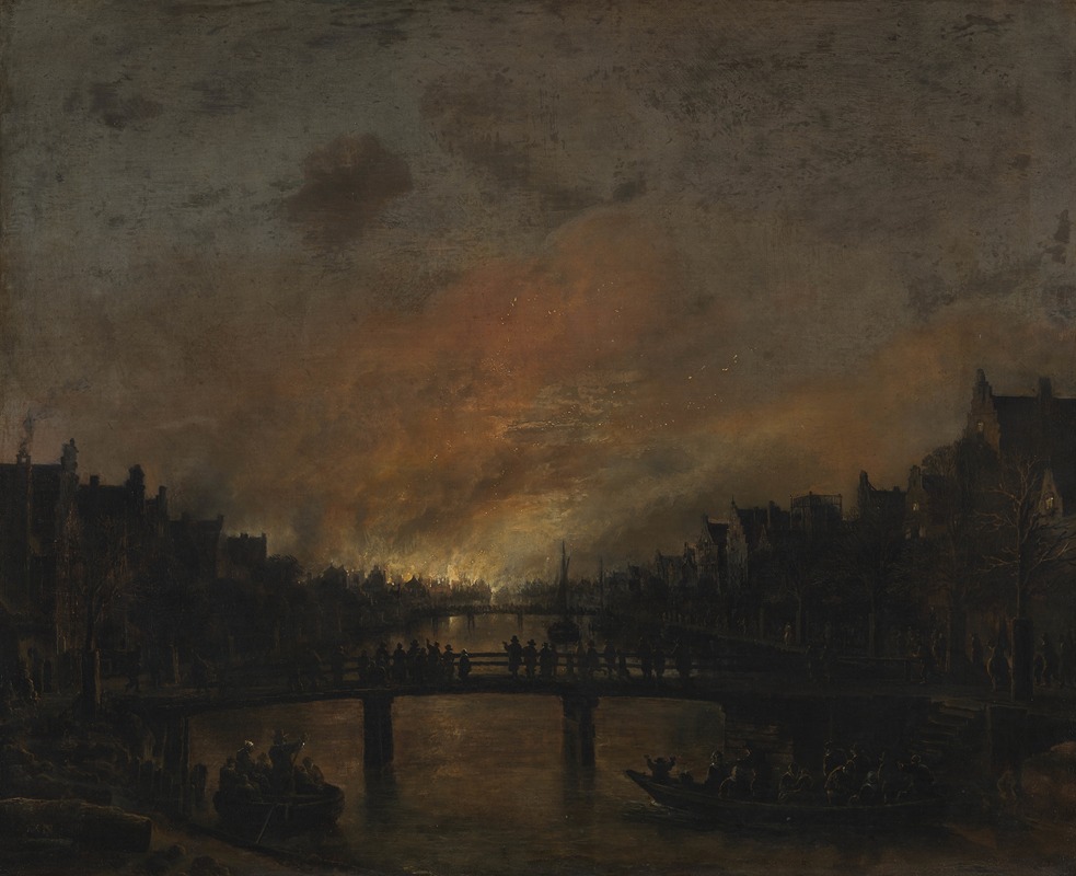 Aert van der Neer - Fire at Amsterdam by Night