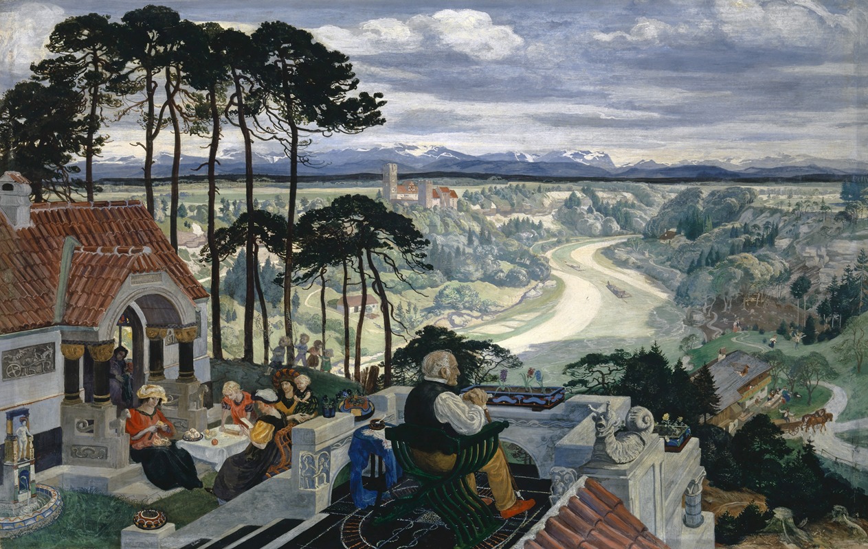 Albert Welti - German Landscape (Isar Landscape)