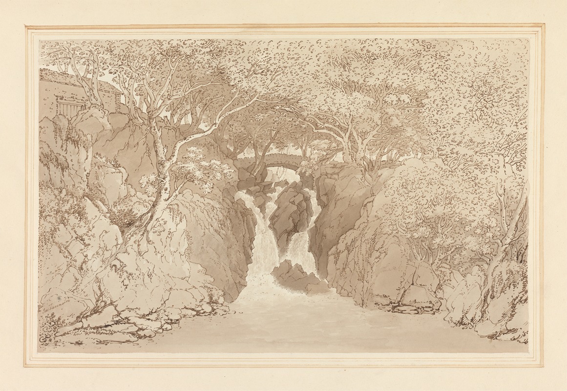 Joseph Farington - Lower waterfall Rydal.