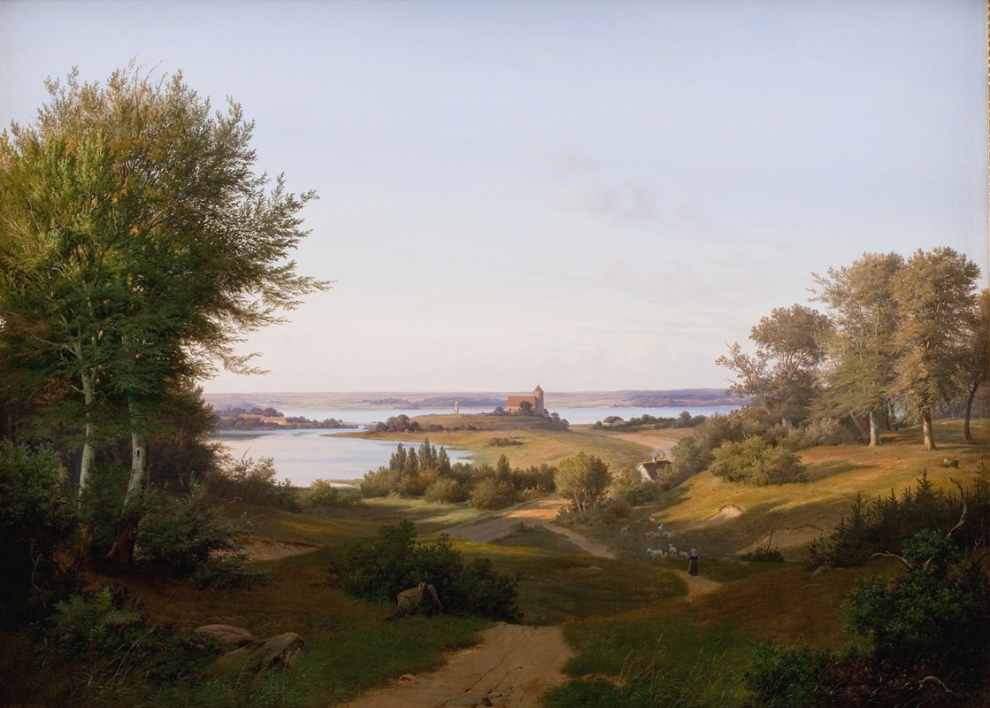 Andreas Juuel - View of the Hill at Skanderborg Castle, Jutland, and the Memorial to frederik VI