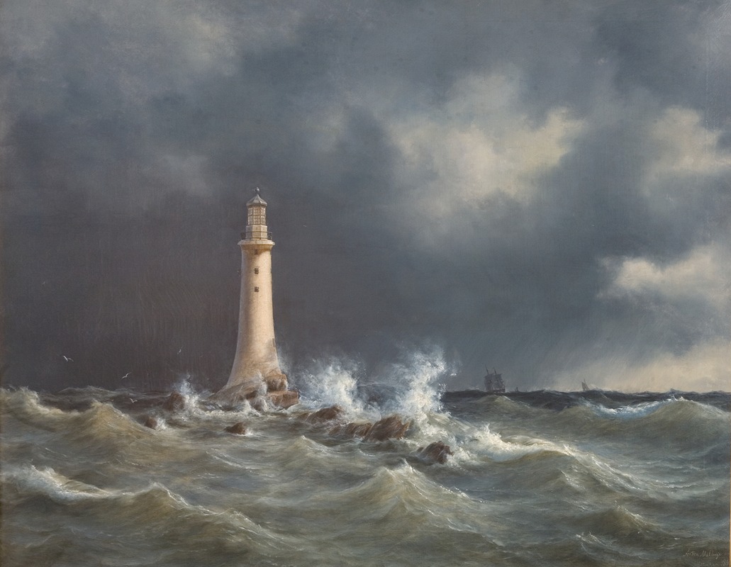 Anton Melbye - Eddystone Lighthouse