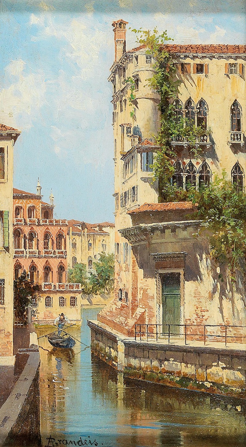 Antonietta Brandeis - Canal In Venice With View Of The Back Of The Palazzo Rocca