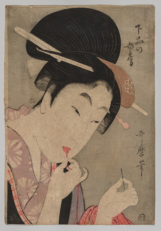 Kitagawa Utamaro - A Wife of the Lower Rank (Gebon no nyōbō), from the series A Guide to Women’s Contemporary Styles (Tōsei onna fūzoku tsū)