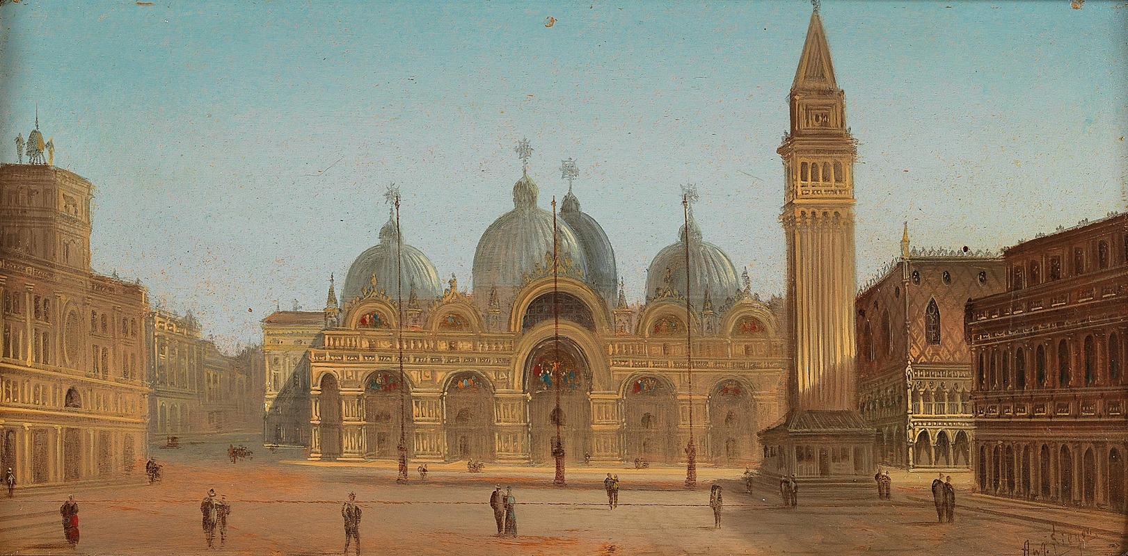 August Von Siegen - Venice, St Mark’s Square And St. Mark’s Basilica