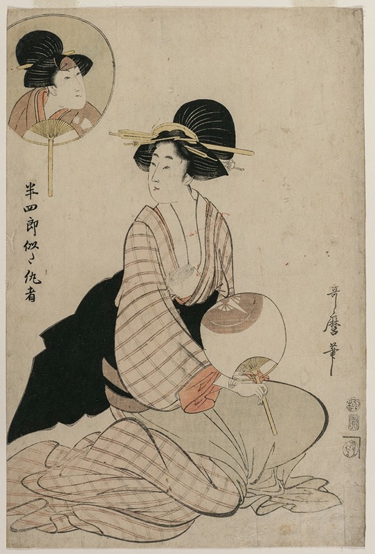 Kitagawa Utamaro - An Attractive Woman Who Looks Like the Actor Iwai Hanshiro V