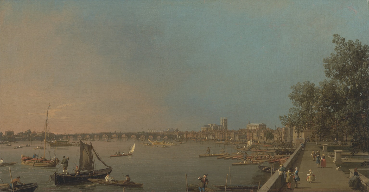 Canaletto - The Thames from the Terrace of Somerset House, Looking toward Westminster