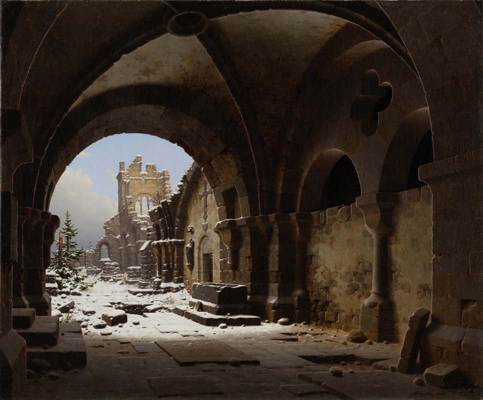 Carl Georg Adolph Hasenpflug - Church Ruin in Winter