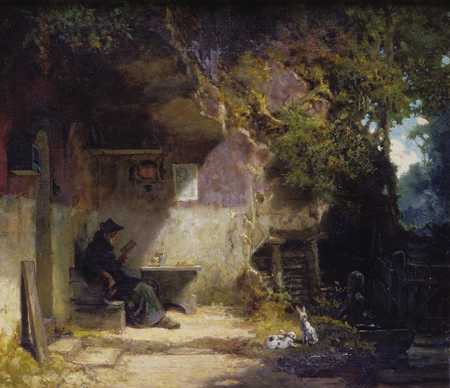 Carl Spitzweg - The Hermit in front of His Retreat