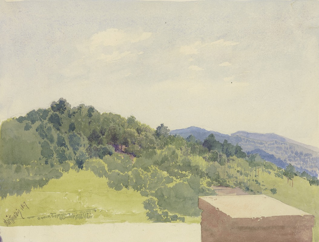 Carl Theodor Reiffenstein - Berglandschaft, von einer Burganlage aus betrachtet