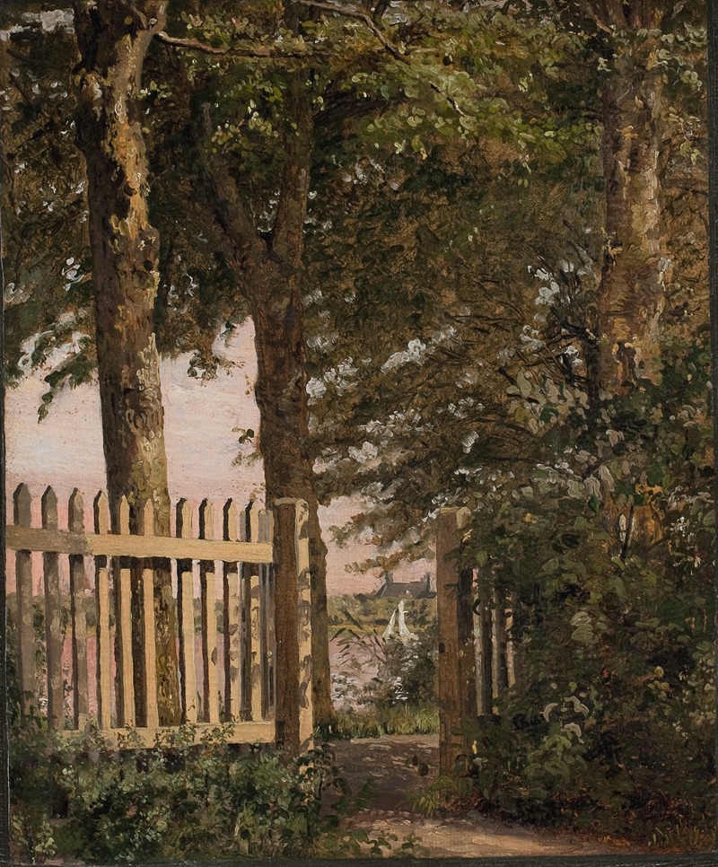 Christen Købke - The Garden Gate of the Artist’s Home at Blegdammen