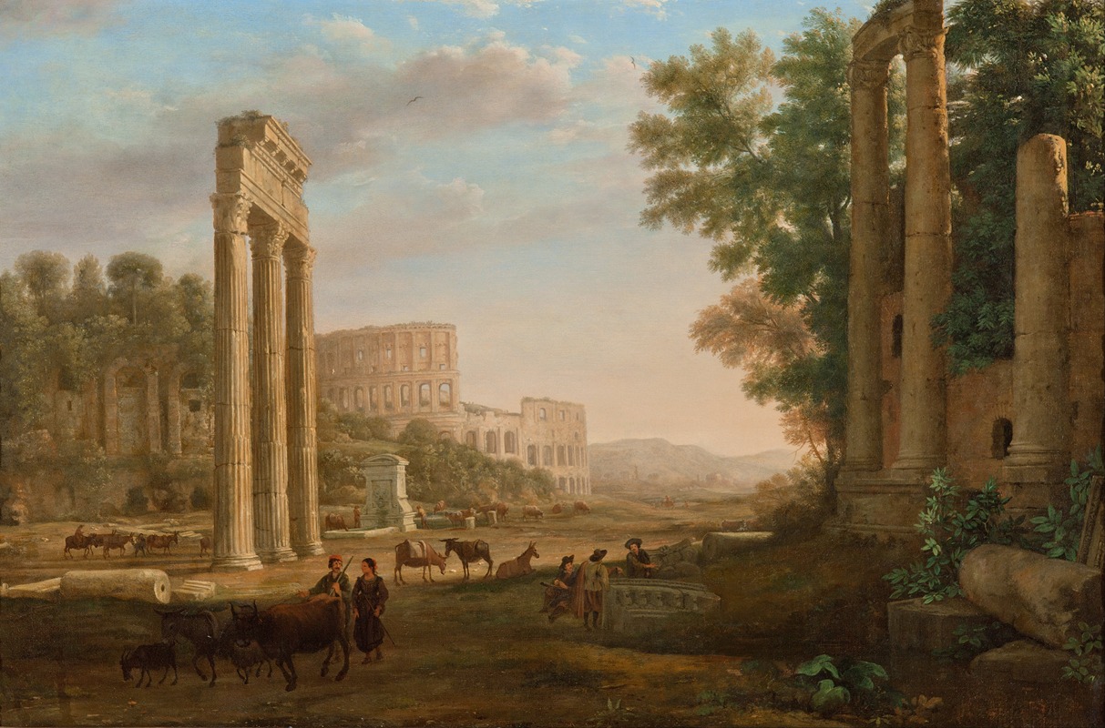 Claude Lorrain - Capriccio with ruins of the Roman Forum