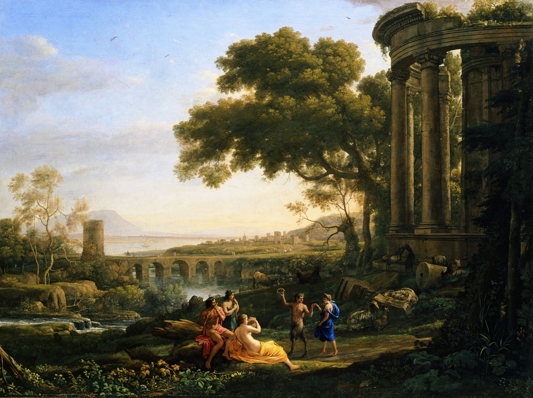 Claude Lorrain - Landscape with Nymph and Satyr Dancing