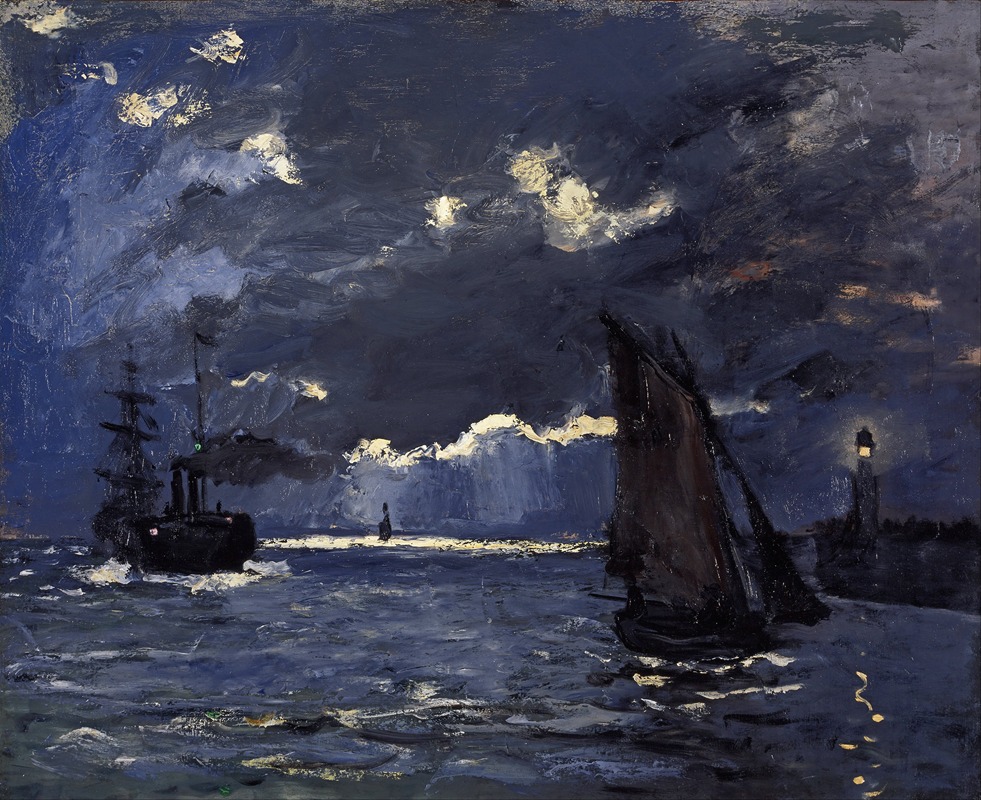 Claude Monet - A Seascape, Shipping by Moonlight