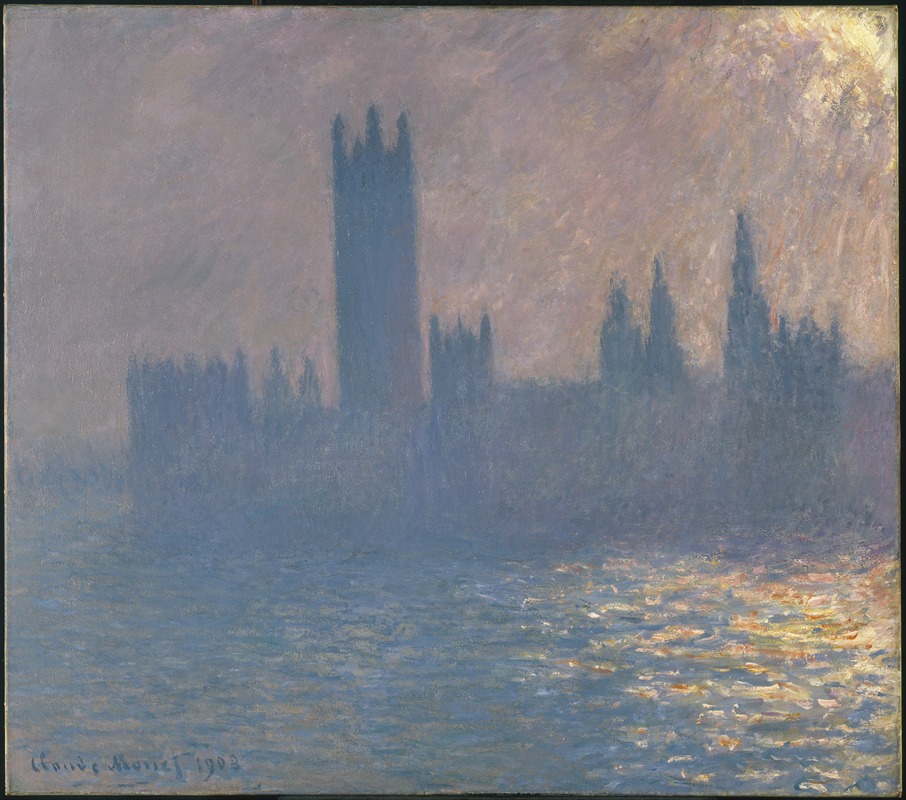 Claude Monet - Houses of Parliament, Sunlight Effect (Le Parlement, effet de soleil)
