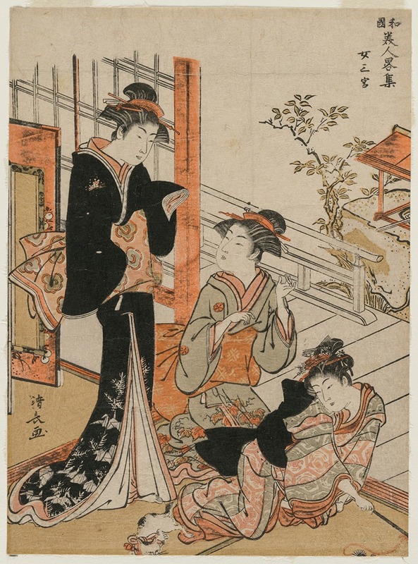 Torii Kiyonaga - Three Women (from the series A Brief Collection of Japanese Beauties)